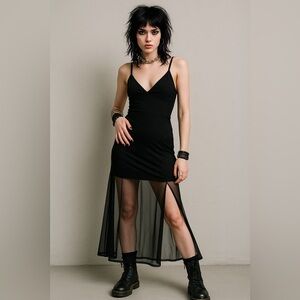 Vintage 90’s Black Sheer Slip Dress